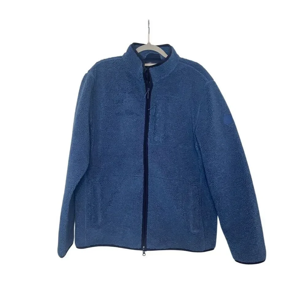 NWOT VINEYARD VINES SHERPA FLEECE BLUE MENS ZIP UP JACKET WOMENS SIZE‎ LARGE